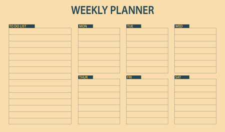 Simple line planner for adults for all.のイラスト素材