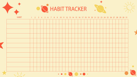 Monthly  habit tracker fr adults and kids.の写真素材