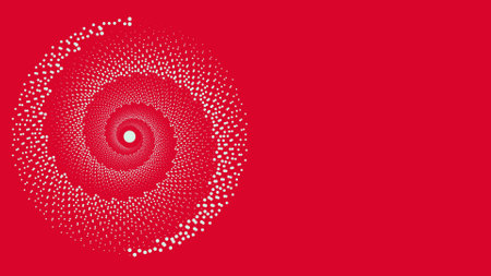 Abstract red background with white concentric circles. Vector illustration for your designのイラスト素材