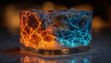 Fire and Ice in Glass Cylinderの素材