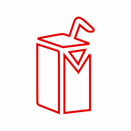 Drink outline vector icon. Beverage package illustration graphic symbol. Minimalist design style drawing of product box container.のイラスト素材