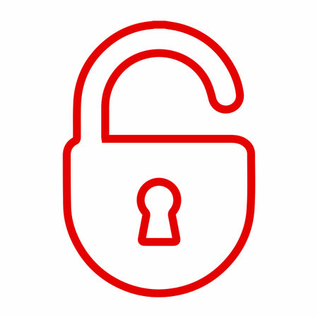 Open padlock icon. Security concept with access safety outline. Protection and safety with vector illustration.のイラスト素材