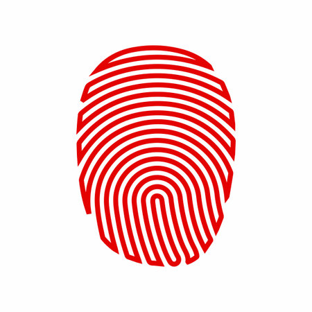 Fingerprint security scan authorization. Unique scanner vector icon. Print identification graphic element illustration.のイラスト素材