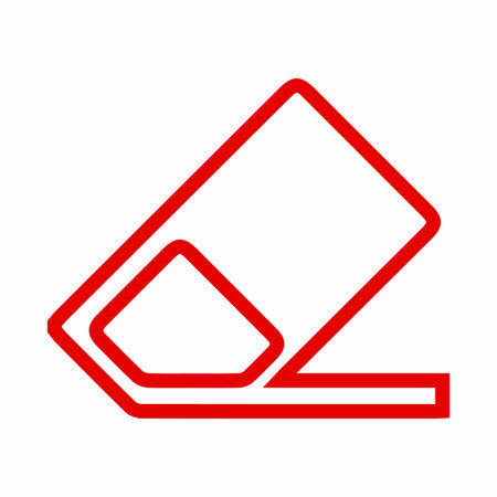 Red outline illustration depicting paper clip, office stationery and organization. Great for office, stationery, document, organization design work.のイラスト素材