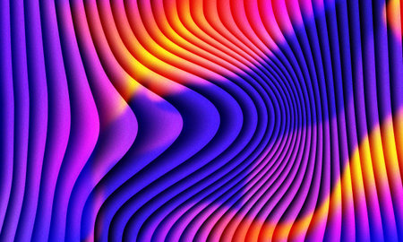 Dynamic fluid gradient pattern background with vibrant colorful undulating lines textureの写真素材
