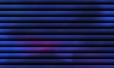 Abstract blue and purple gradient striped background with grainy texture for designの写真素材