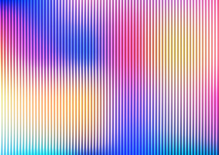Modern abstract background featuring glowing vertical lines with a spectrum of vivid, colorful gradients.の写真素材