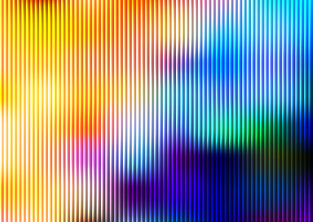 Colorful abstract backdrop featuring parallel light stripes creating a vivid, futuristic, and dynamic visual effect.の写真素材