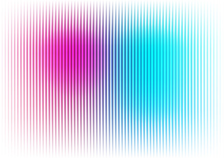 Vibrant vertical lines creating a smooth color gradient from fuchsia to aqua on a light background. Dynamic.の写真素材