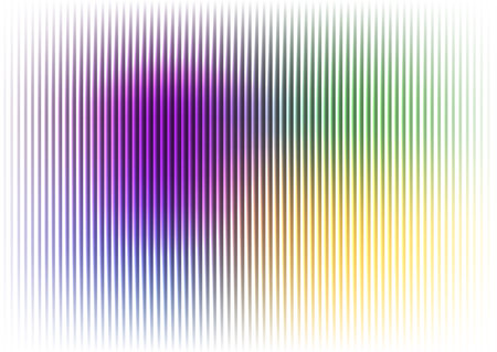 A vibrant abstract background with thin vertical lines showcasing a smooth spectrum of purple, green, and yellow hues.の写真素材