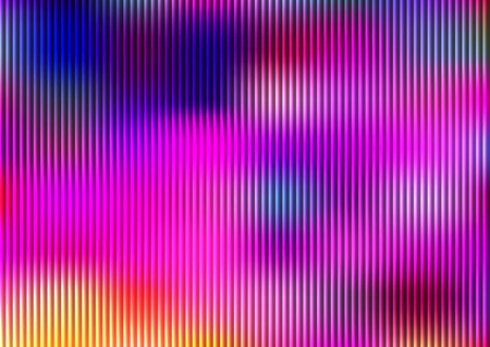 Dynamic, colorful abstract background featuring bright vertical lines in varying shades of pink, blue, and purple.の写真素材