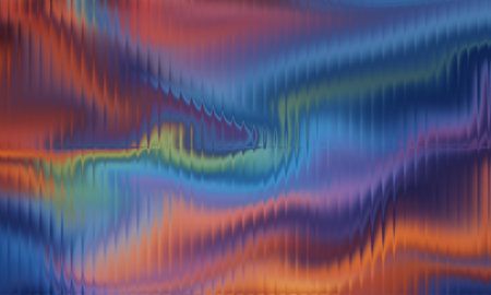 Holographic abstract background with fluid, vibrant, iridescent wave textureの写真素材