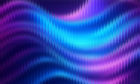 Vibrant blue purple liquid light waves abstract textured modern graphic artの写真素材