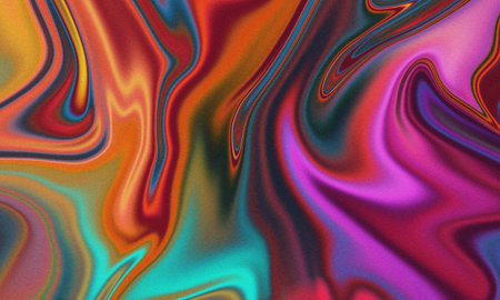Vibrant fluid colorful abstract marbling texture with dynamic grain effectの写真素材