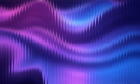 Abstract background featuring wavy texture with vibrant blue and purple colorsの写真素材