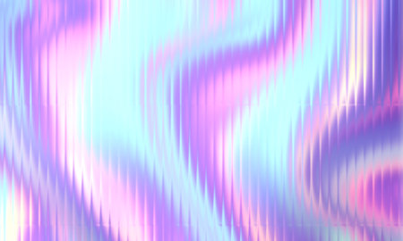 Holographic gradient abstract background with vertical iridescent ripplesの写真素材