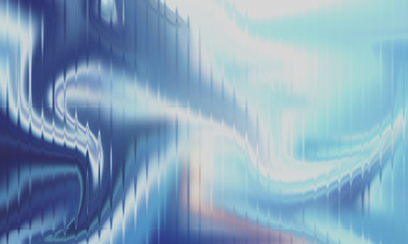 Abstract blue and white flowing wavy lines with subtle vertical distorted textureの写真素材