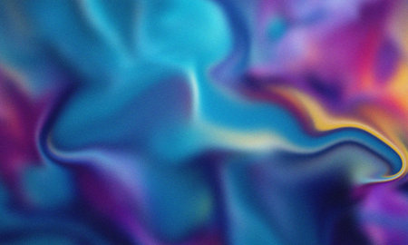 Abstract flowing vibrant colorful gradients with grainy texture background artwork.の写真素材