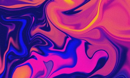 Vibrant fluid holographic liquid marble texture background with grain effectの写真素材