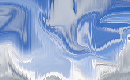 Abstract blue and white flowing digital art pattern with wavy distortionsの写真素材
