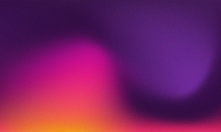 Vibrant purple, pink, and orange abstract gradient background with noiseの写真素材