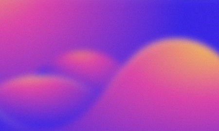 Vibrant abstract gradient background with soft noise texture in purple pink blue.の写真素材