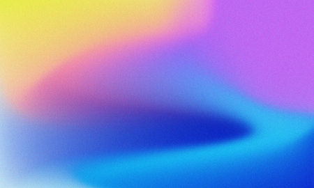Abstract grainy smooth gradient background, yellow, pink, purple, blue huesの写真素材