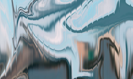 Abstract wavy texture background with distorted reflections and blue tonesの写真素材