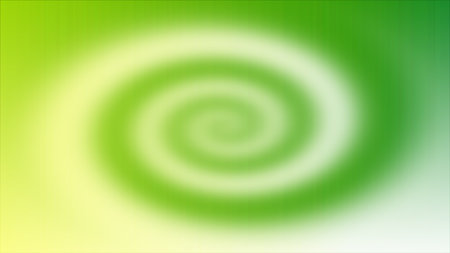 A vibrant green and yellow gradient background featuring a soft, abstract spiral swirl.の写真素材