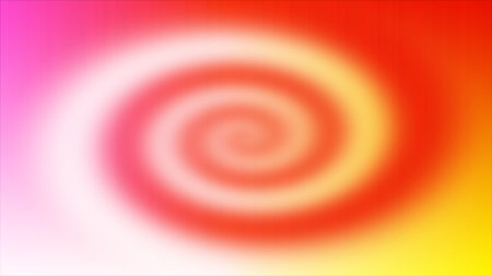 Blurred abstract background with a dynamic spiral pattern in warm, bright gradient colorsの写真素材