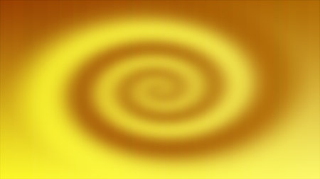 Abstract golden yellow gradient swirl pattern. Soft artistic blurred spiral texture background.の写真素材