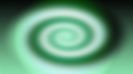 Dynamic abstract green gradient background with a soft swirling spiral blur effect, modern.の写真素材