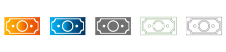 A flat, solid black vector illustration of a banknote cash icon, isolated on a white background, part of a consistent icon set.のイラスト素材