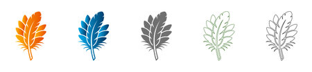 A simple flat icon of a peacock feather, presented in solid black vector art, isolated on a white background. Part of a consistent icon set.のイラスト素材