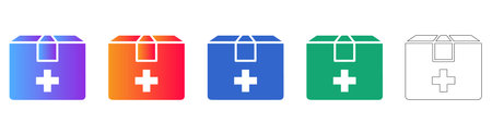 Medical Supply Box scalable design Icons icon set vol 100