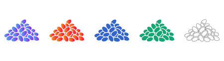 Set of Kidney Bean Icons in Various Styles icon set vol 141