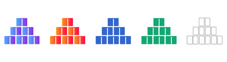 Stacked Gold Bar scalable design Icon Set vol 360