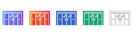 Sliding Glass Door Icon Set vol 386
