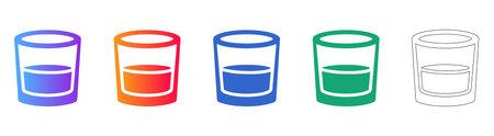 Tumbler Glass scalable design Icon Set vol 456