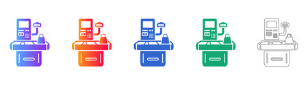 Self Checkout Kiosk scalable design Set vol 331