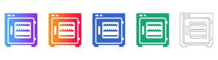 Laboratory Heating Oven Icon Set vol 663