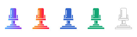 Professional Barber Chair Icon Set vol 602