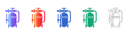 Chemical Processing Tank Icon Set vol 670