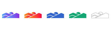 Mountain Landscape Minimalist scalable design Icons vol 634