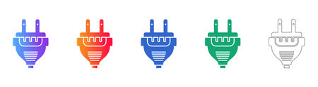 Electrical Power Plug Connector scalable design Icons vol 733