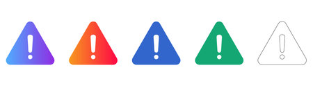Hazard Warning Triangle Icon Set vol 802
