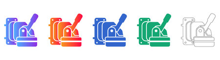 Industrial Lever Switch Icons in Various Styles vol 884
