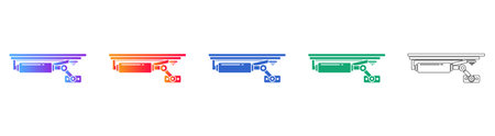 Automatic Door Closer Icon Set vol 847