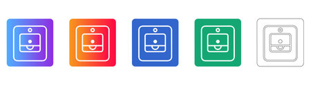 Wall Switch Panel scalable design Icon Set vol 835