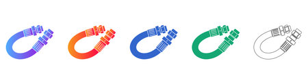Double Connector Hose Pipe scalable design Icon Set vol 928